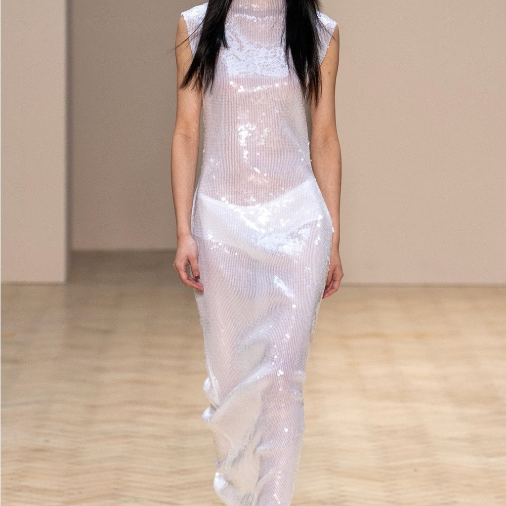 16Arlington Mira Sequined Maxi Dress White